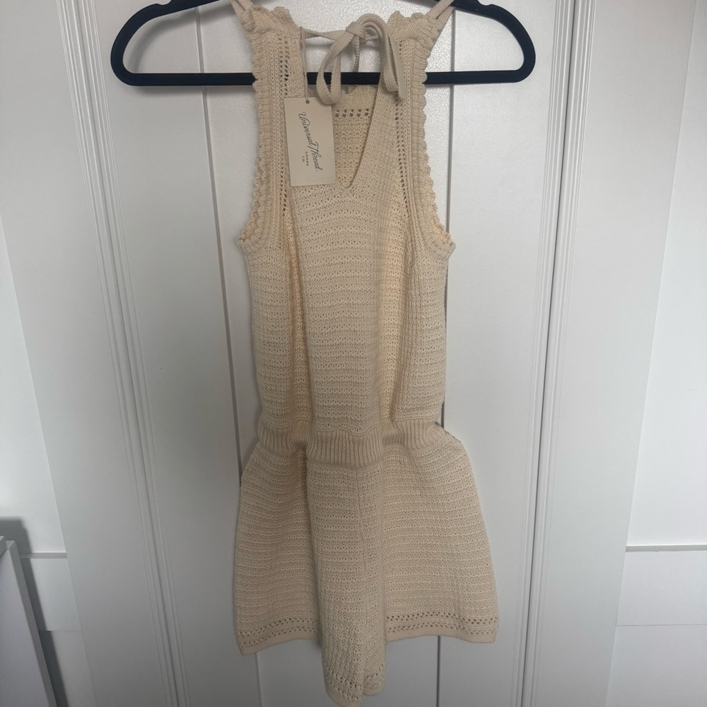 NWT Universal Thread Cream Crochet Sleeveless Romper Women’s Size XS - Picture 8 of 13